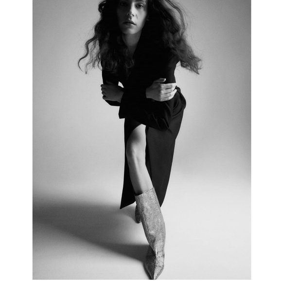 💎 Zara Heeled Sparkly Boots "Silver" NWT 💎 - Picture 12 of 17